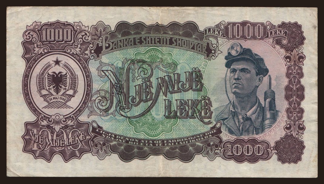 1000 leke, 1949