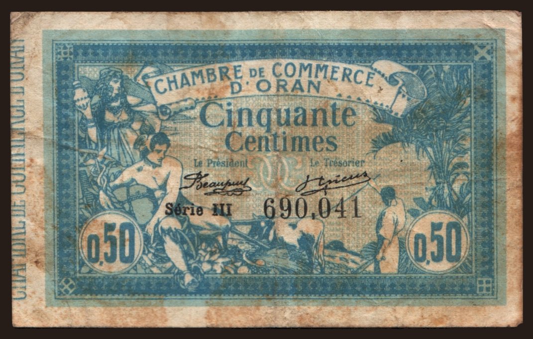 Oran, 50 centimes, 1918