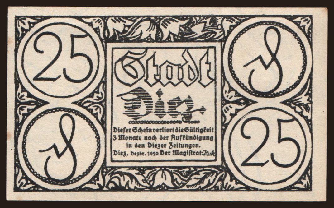 Diez, 25 Pfennig, 1920