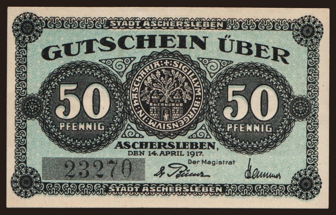 Aschersleben, 50 Pfennig, 1917