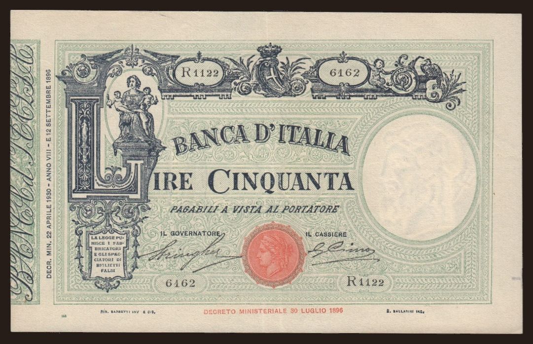 50 lire, 1930
