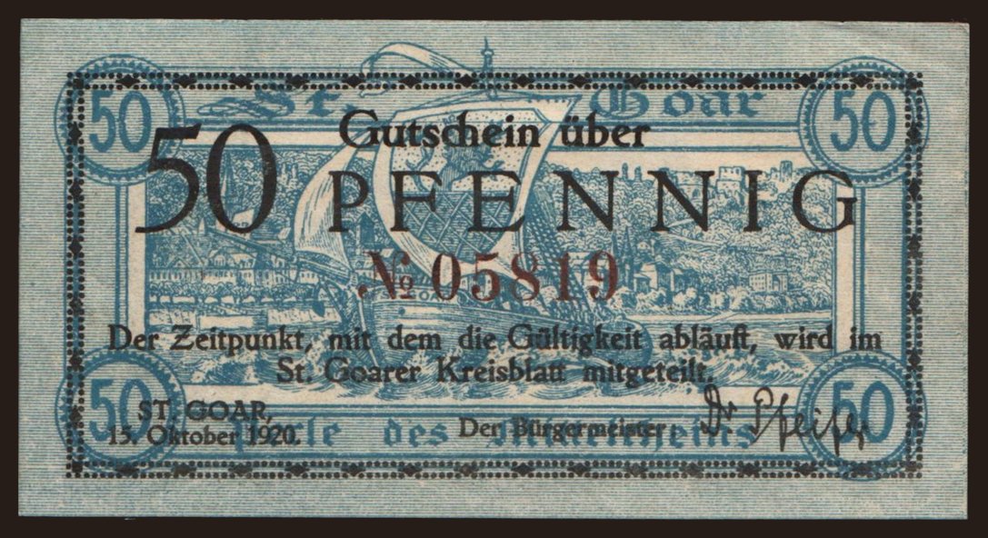 St. Goar, 50 Pfennig, 1920