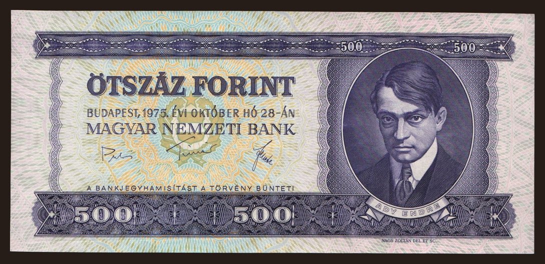 500 forint, 1975