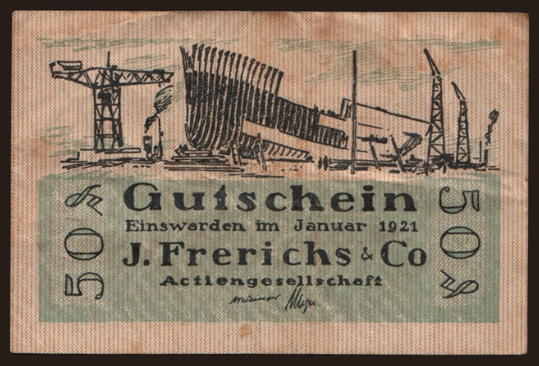 Einswarden/ Frerichswerft, 50 Pfennig, 1921