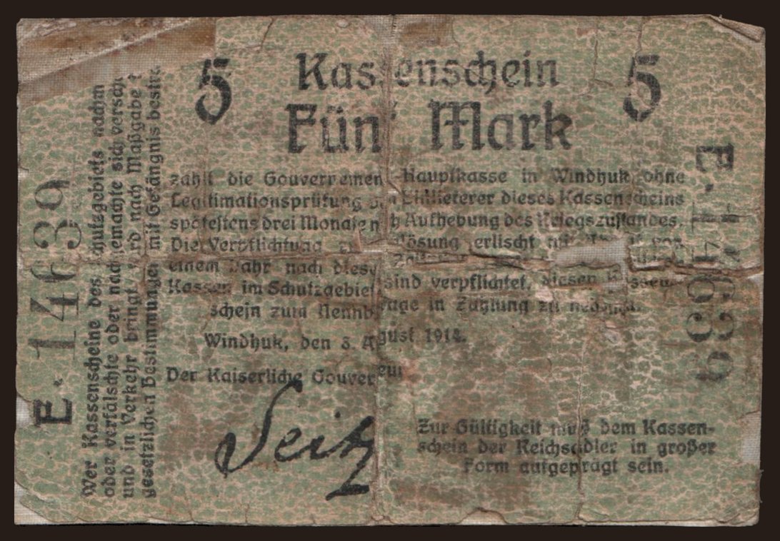 5 Mark, 1914