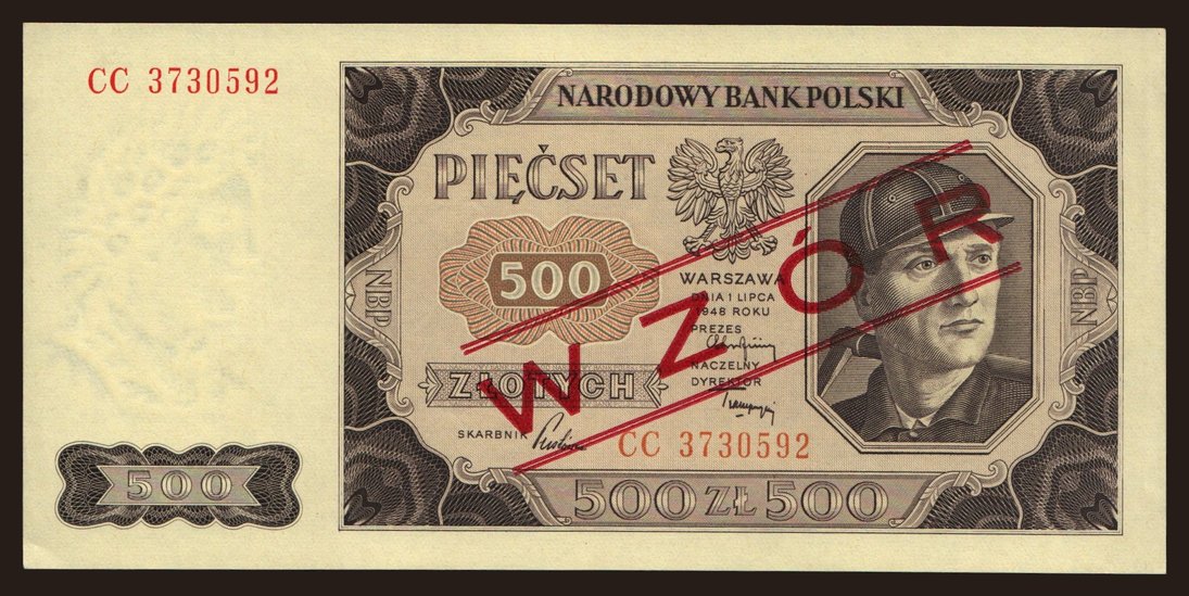 500 zlotych, 1948, WZOR