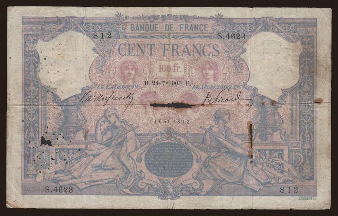 100 francs, 1906