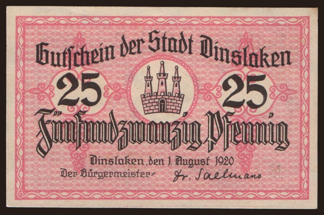 Dinslaken, 25 Pfennig, 1920