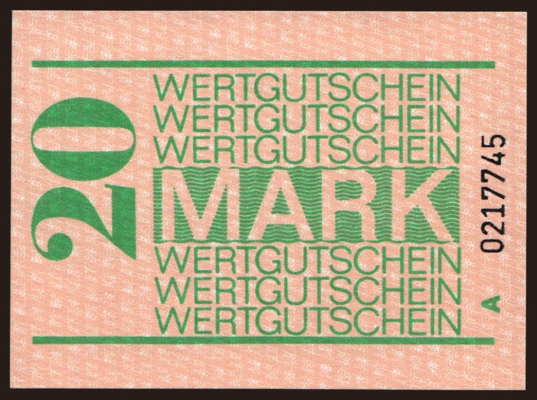 Wertgutschein, 20 Mark, 1990