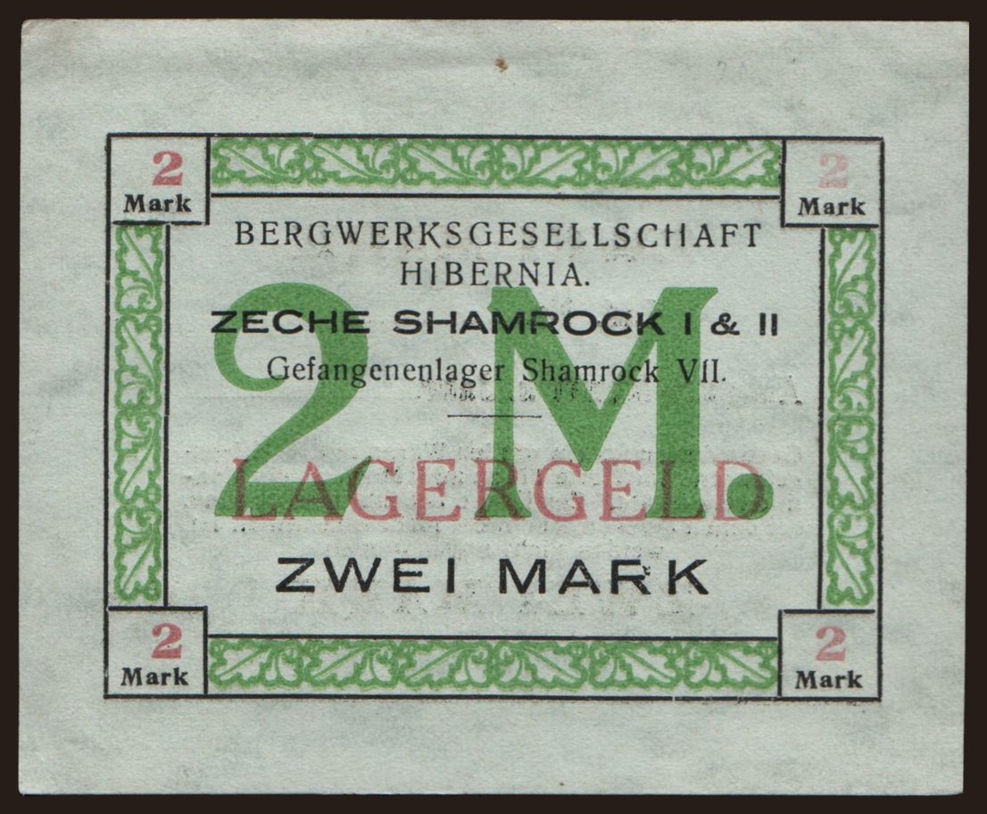 Herne/ Bergwerksgesellschaft Hibernia, 2 Mark, 1916