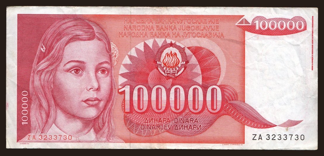 100.000 dinara, 1989