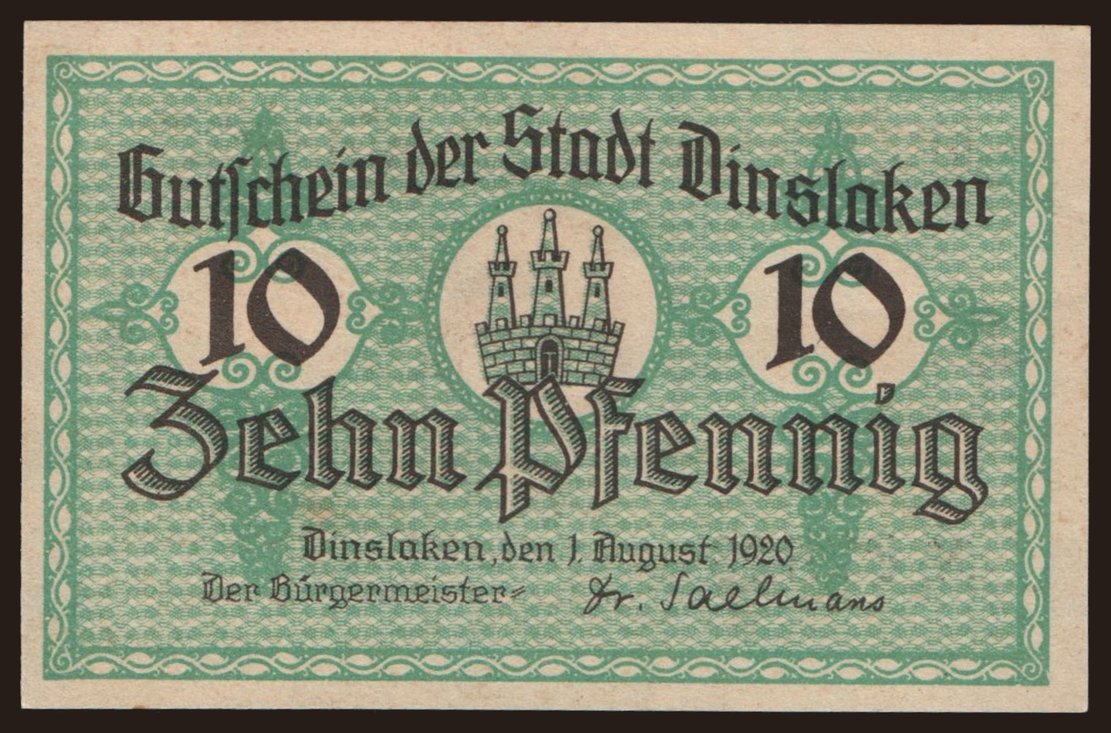 Dinslaken, 10 Pfennig, 1920
