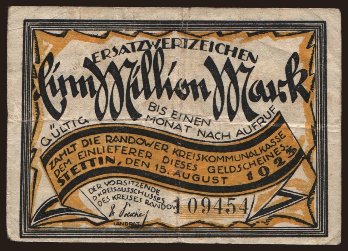 Randow/ Kreis, 1.000.000 Mark, 1923