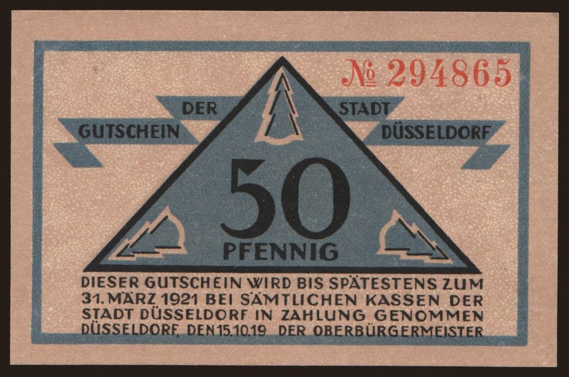 Düsseldorf, 50 Pfennig, 1919