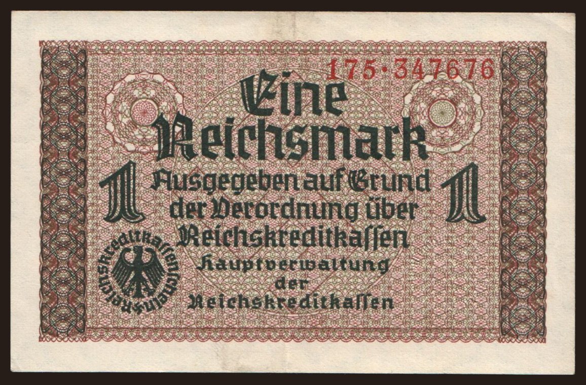 Reichskreditkassenschein, 1 Reichsmark, 1939