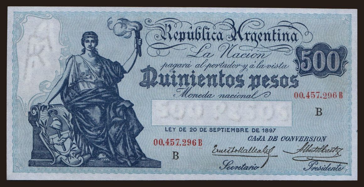 500 pesos, 1897