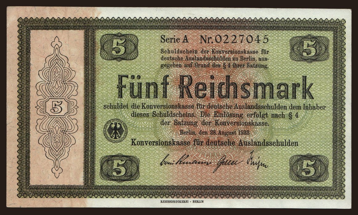 5 Reichsmark, 1933
