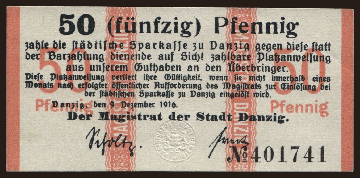 50 Pfennig, 1916