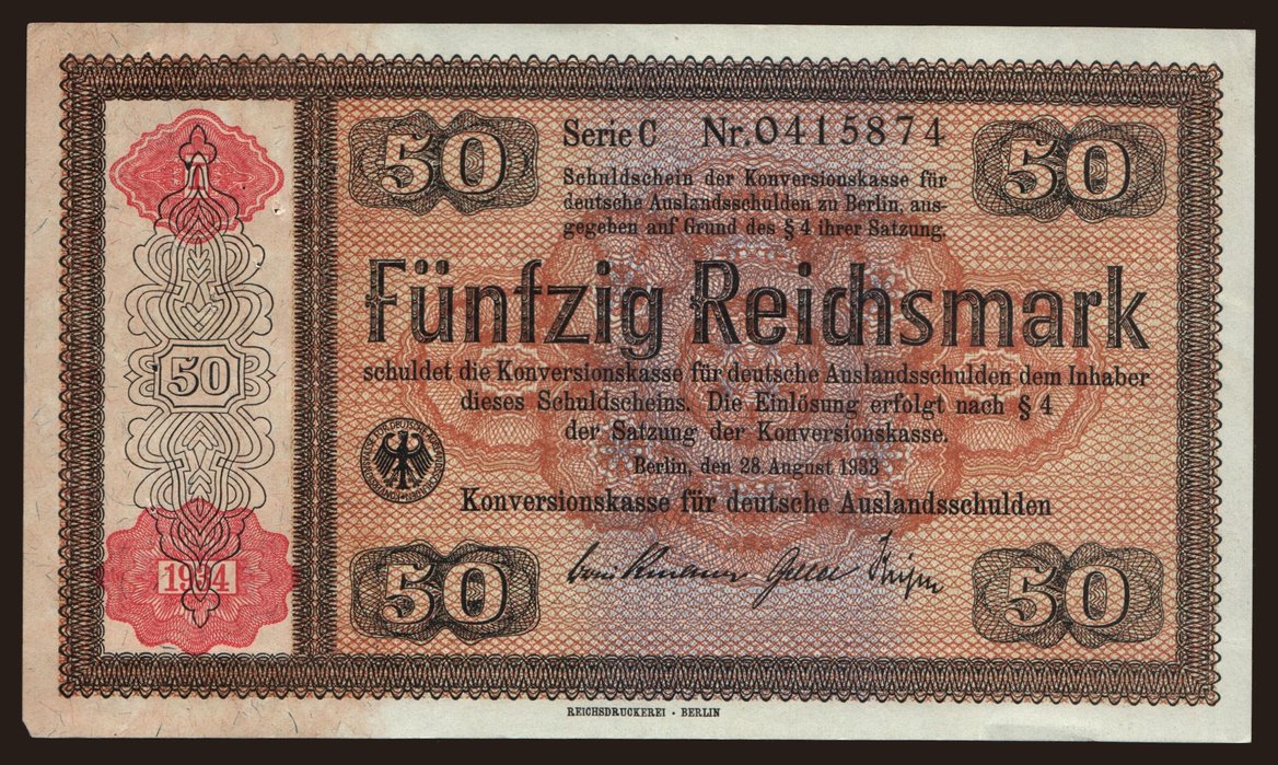 50 Reichsmark, 1934