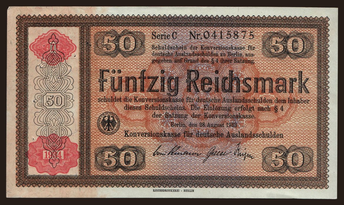 50 Reichsmark, 1934