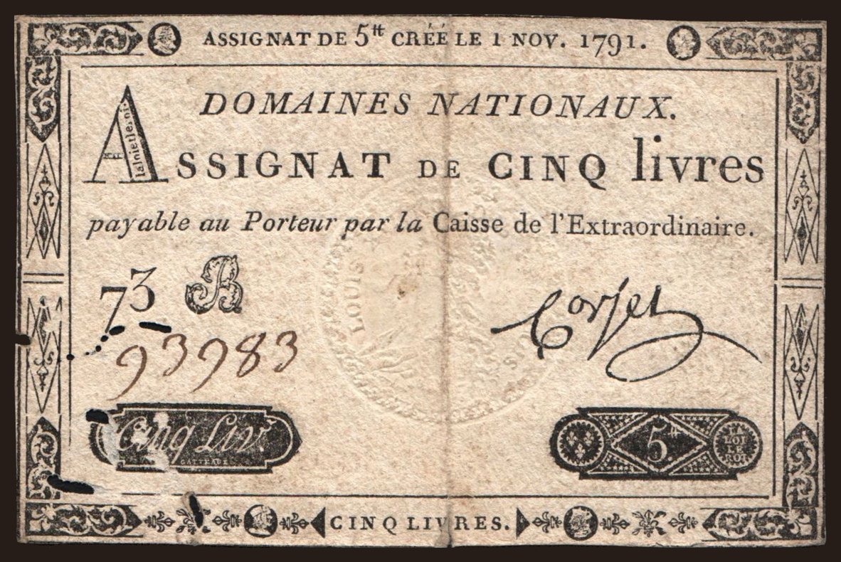 5 livres, 1791