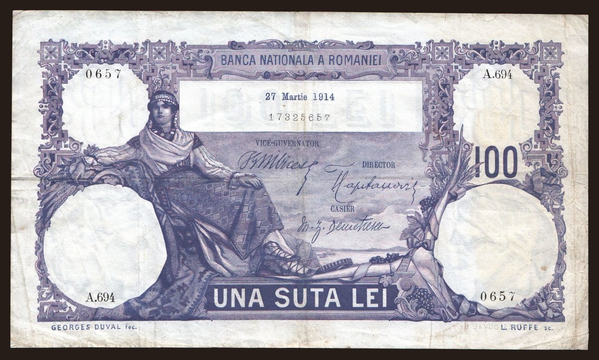 100 lei, 1914