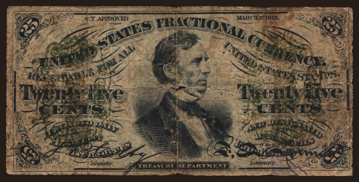 25 cents, 1863