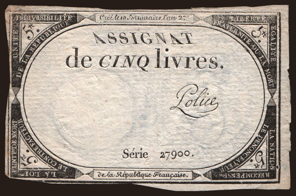 5 livres, 1793