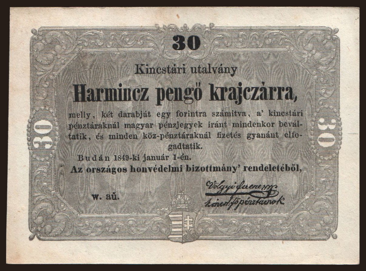 30 krajczár, 1849