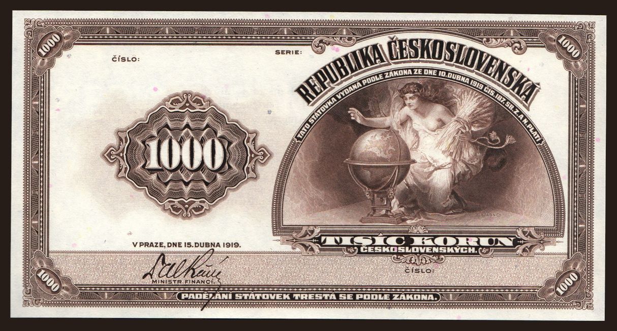 1000 korun, 1919, reprint!