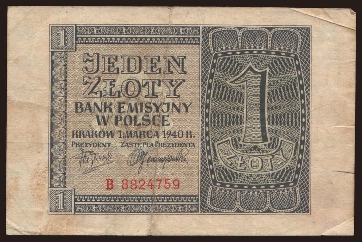 1 zloty, 1940