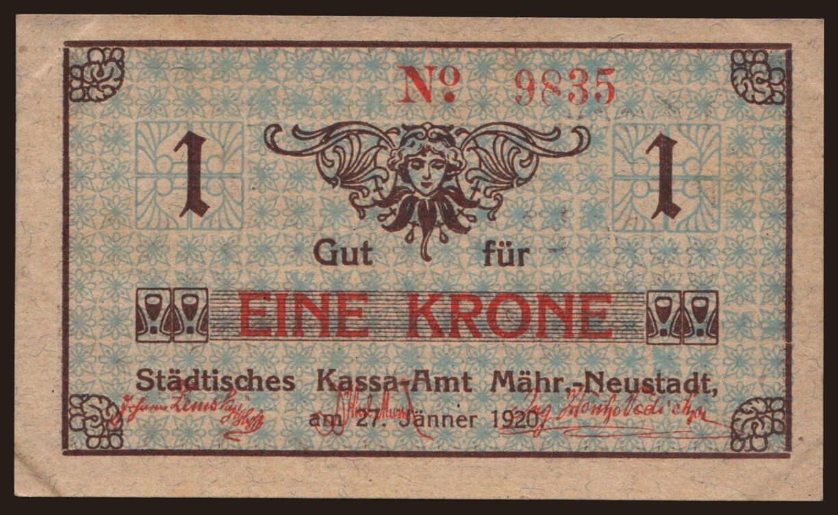 Mährisch Neustadt, 1 Krone, 1920