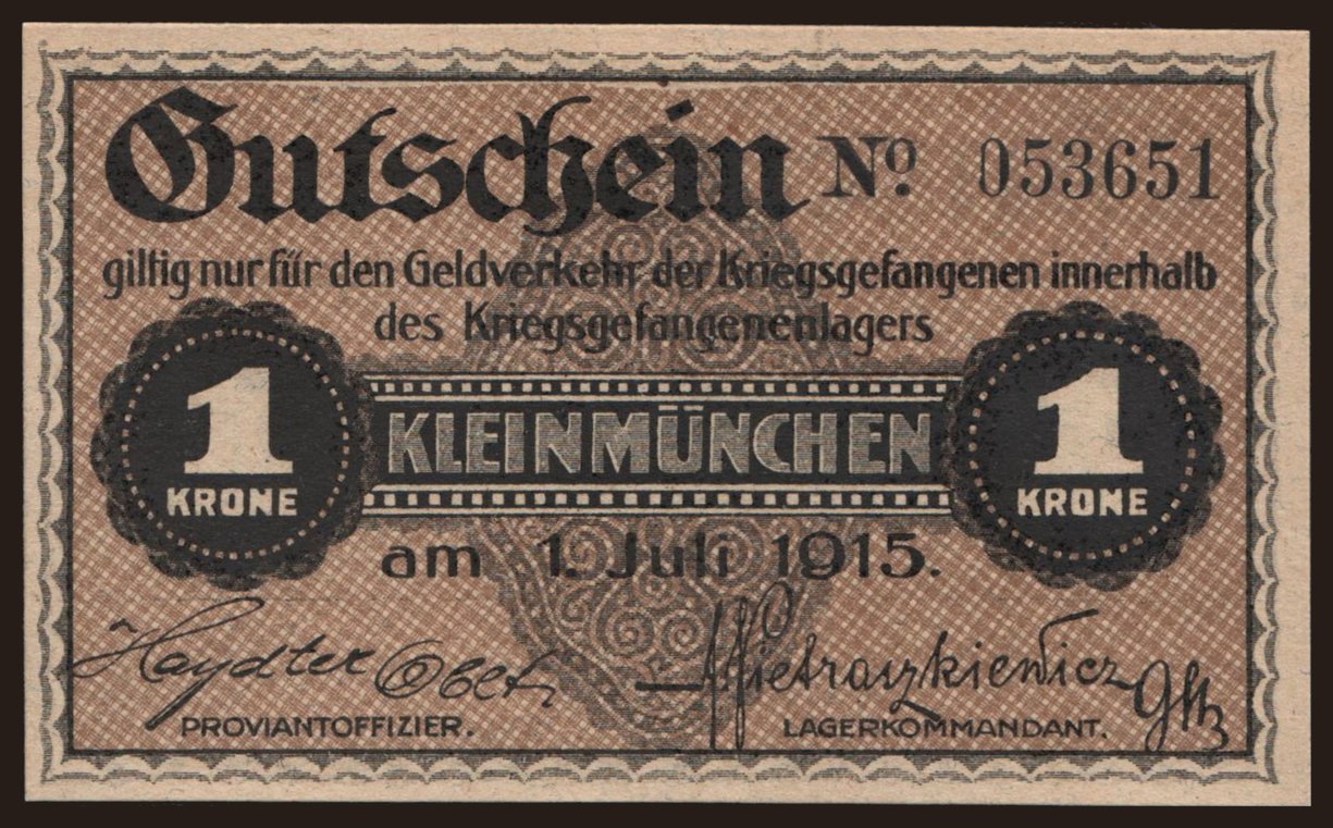Kleinmünchen, 1 Krone, 1915