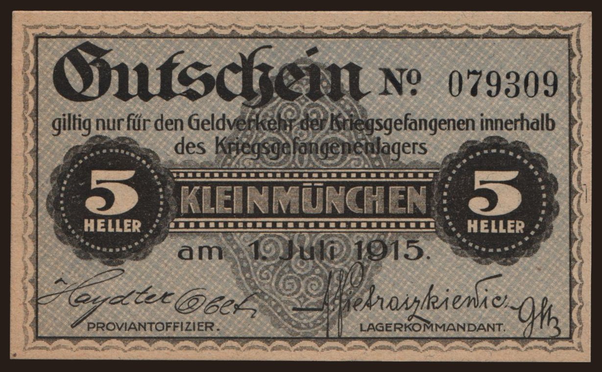Kleinmünchen, 5 Heller, 1915