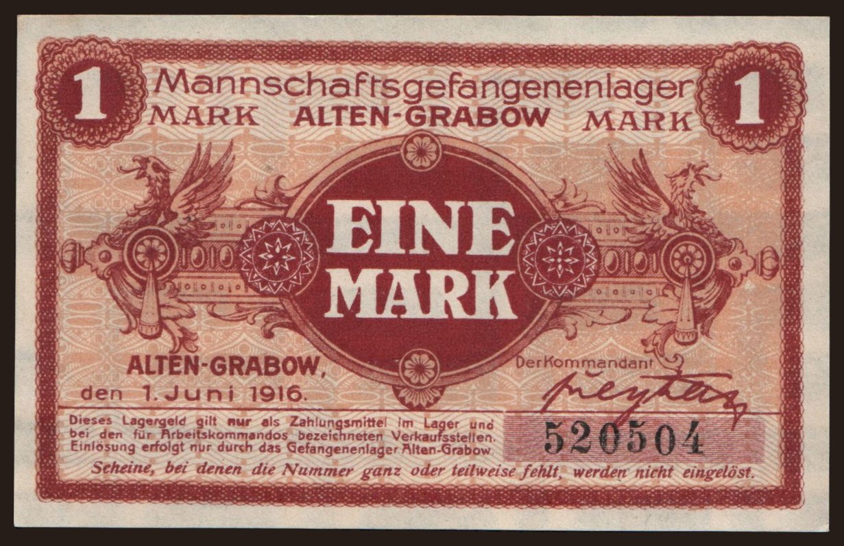 Alten-Grabow, 1 Mark, 1916