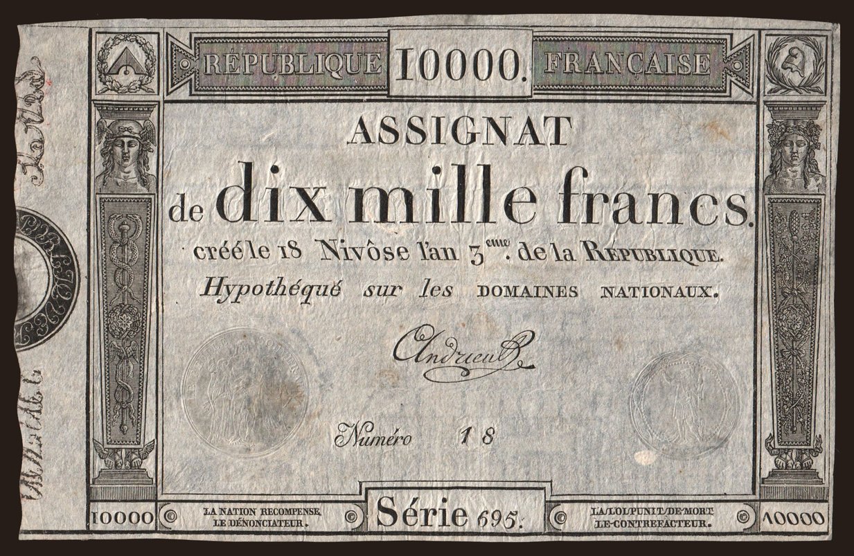 10.000 francs, 1795