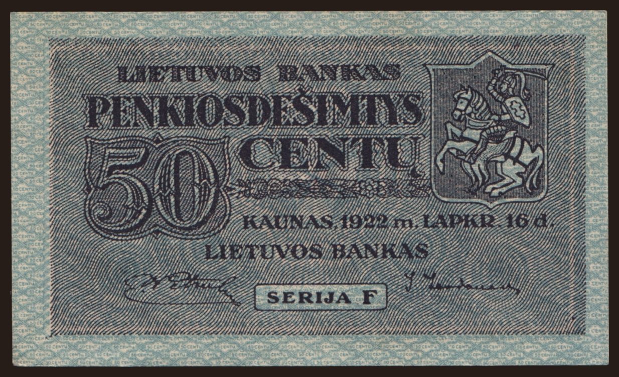 50 centu, 1922