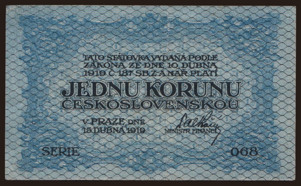 1 koruna, 1919