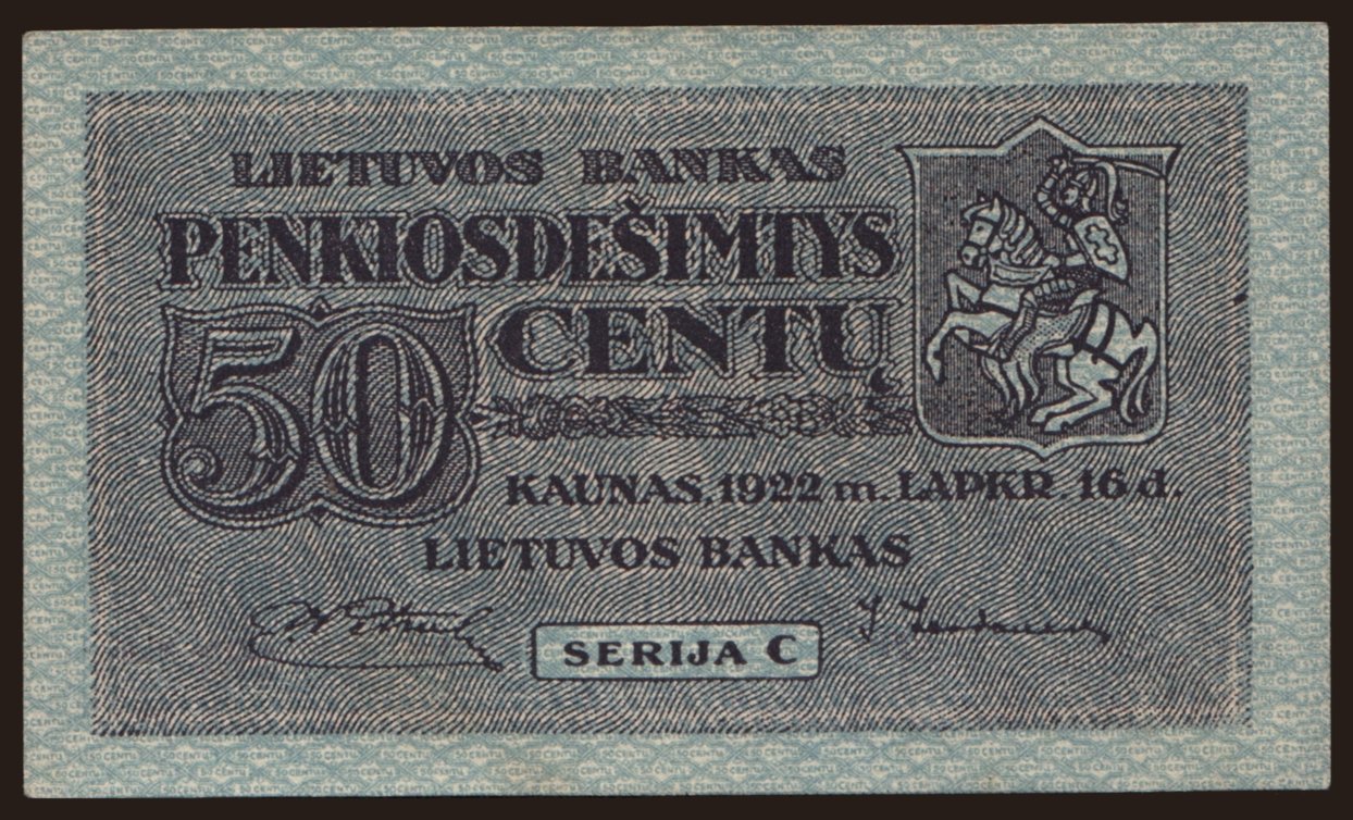 50 centu, 1922
