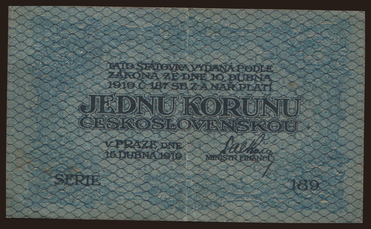 1 koruna, 1919