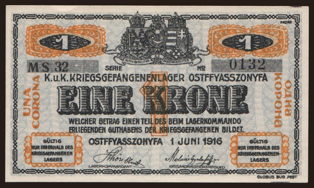 Ostffyasszonyfa, 1 Krone, 1916