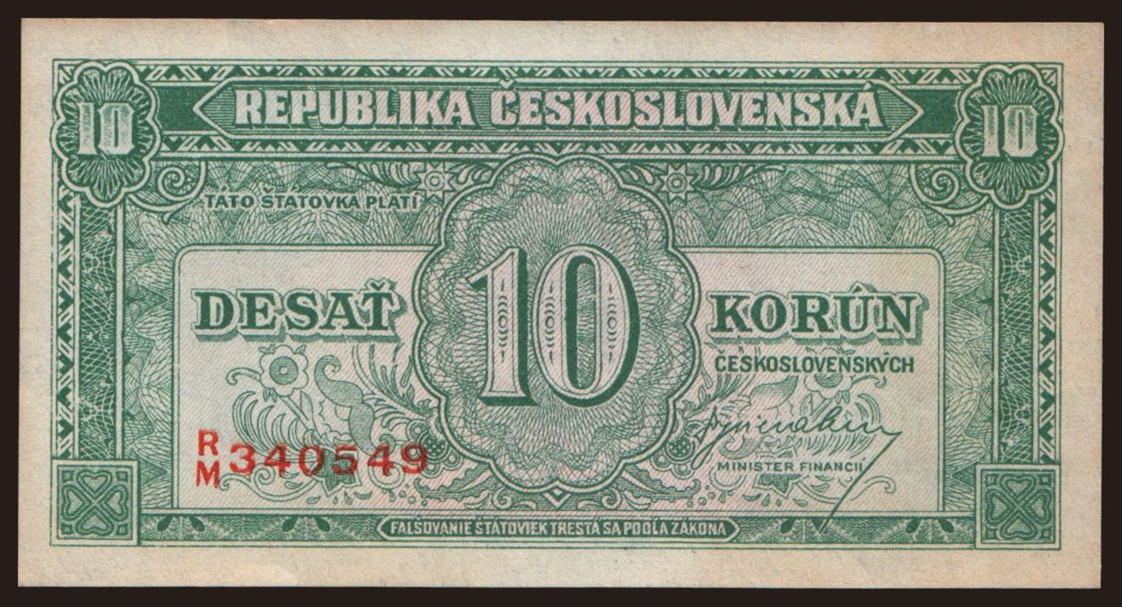 10 korun, 1945