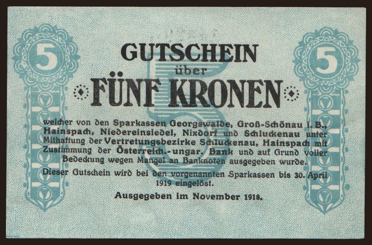 Graslitz, 5 Kronen, 1918