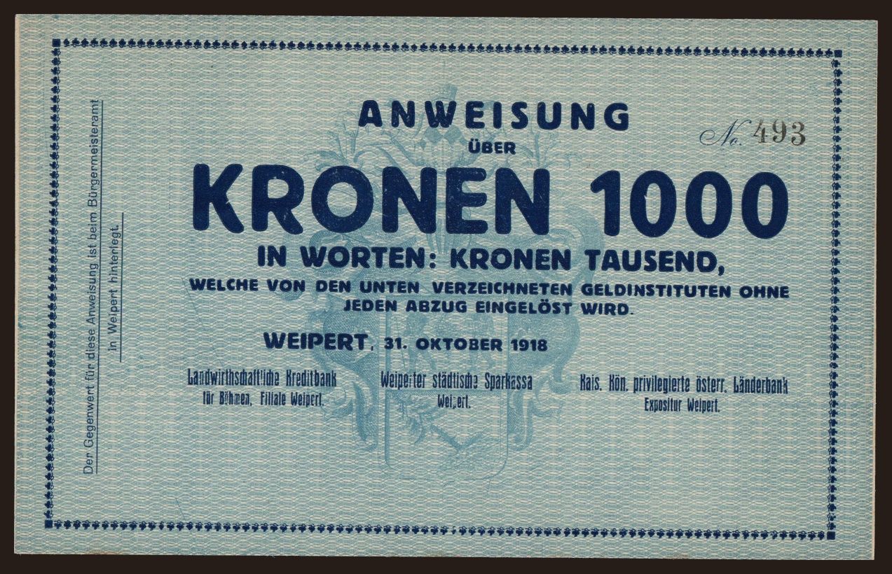 Weipert, 1000 Kronen, 1918