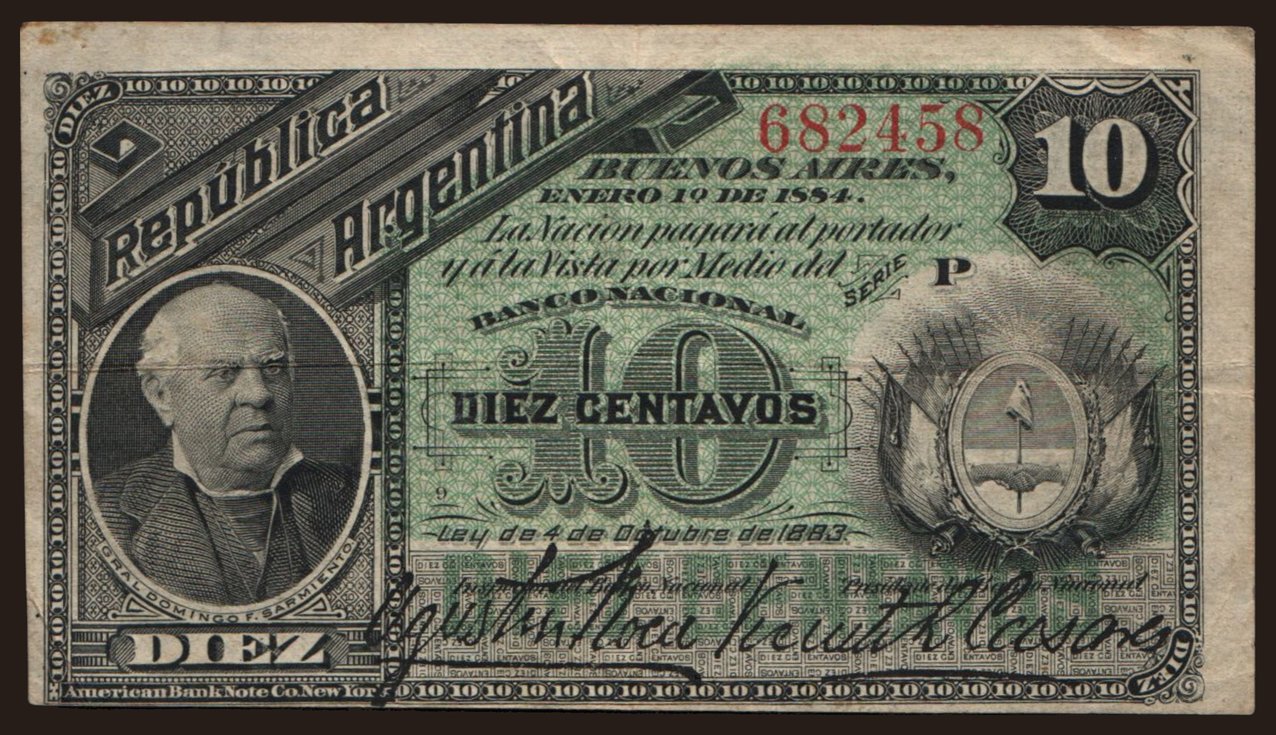 10 centavos, 1884