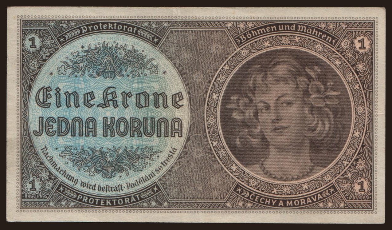1 koruna, 1940