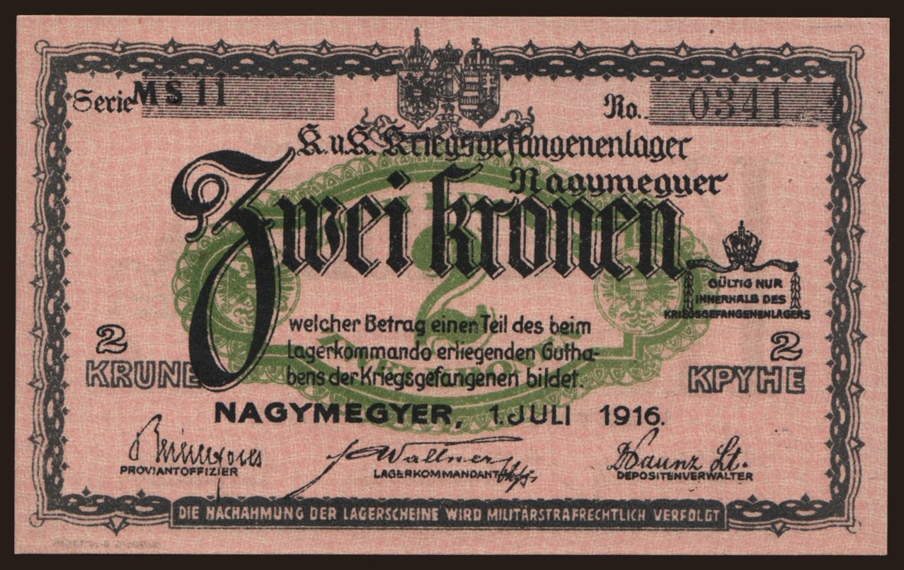 Nagymegyer, 2 Kronen, 1916
