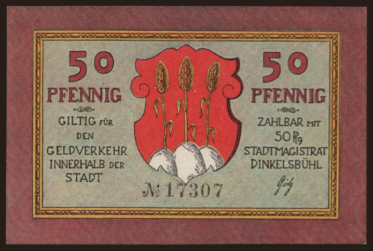 Dinkelsbühl, 50 Pfennig, 1918