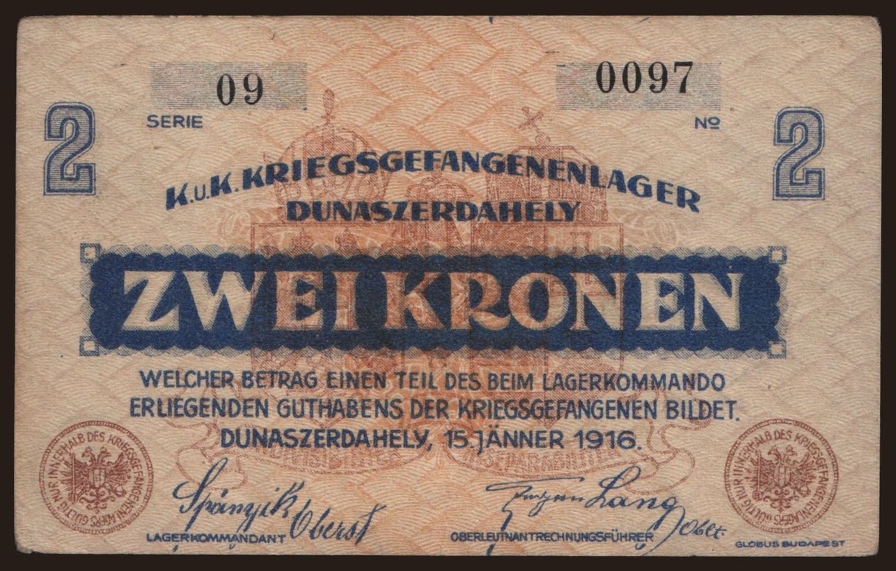 Dunaszerdahely, 2 Kronen, 1916