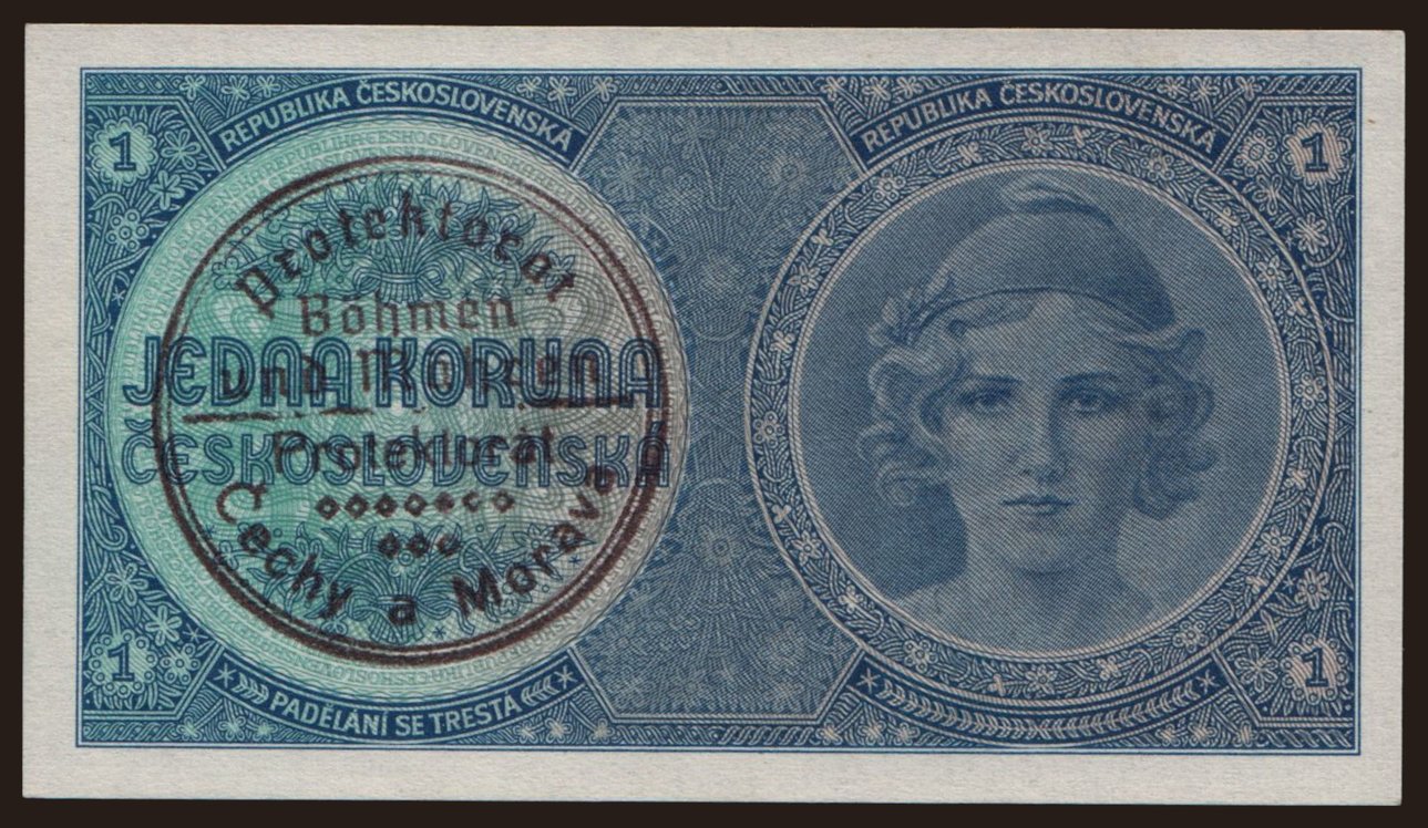 1 koruna, 1938(40)